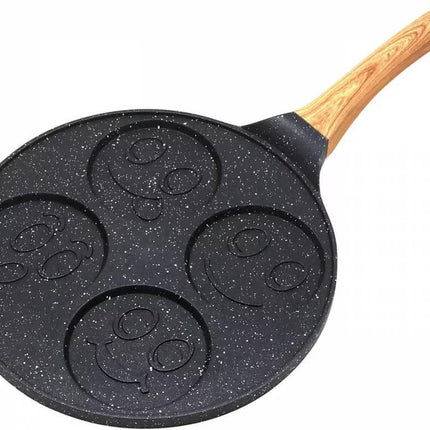 Kinghoff 1666 - Pannenkoekenpan gezichtjes - houten handvat - 26.5 cm