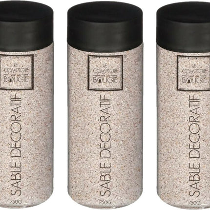 3x atmosphera decoratie zand - beige - 750 gram - zandkorrels/hobby vulmateriaal