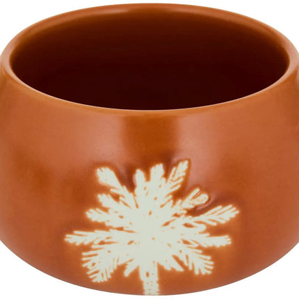 5Five Serveerplank acacia hout - met 4x luxe schaaltjes - D26 cm - tapas en saus schaaltjes - kleuren mix terra/wit - hapjes plateau