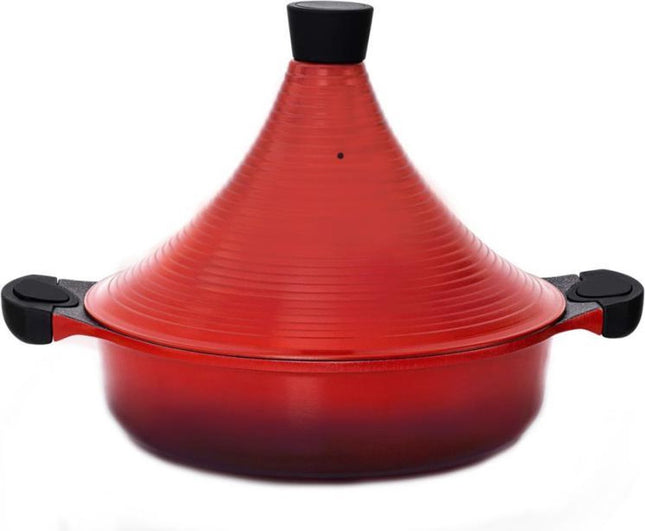 Aluminium tajine agadir- geschikt ook voor Inductie -Rood