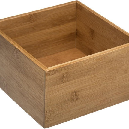5Five - Opberg/sorteer/lade verdelers bakjes bamboe 18 x 18 x 9.5 cm - Set van 4x stuks