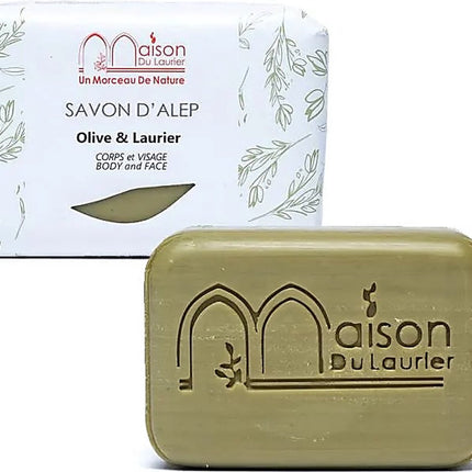 Zeep, Aleppo, ongeparfumeerd maar met de typische Aleppo zeepgeur, Maison du Laurier, vegan, 100 gram