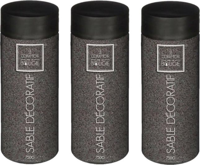 Atmosphera decoratie zand - 3x - zwart - 750 gram - Zandkorrels/hobby vulmateriaal