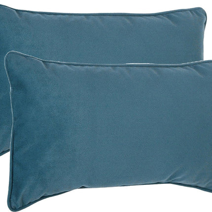 Atmosphera Bank/sierkussens huiskamer Sophia - 2x stuks - 30 x 50 cm - Blauw - polyester - met rits