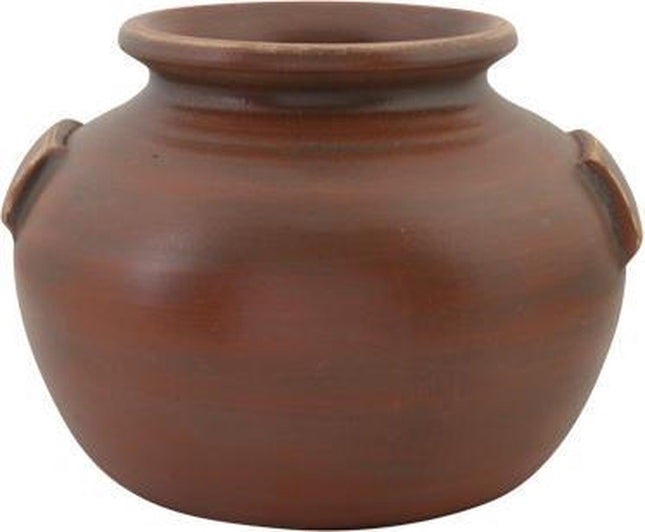 Vaas Orient Bruin 29x29xh21cm Rond Aardewerk