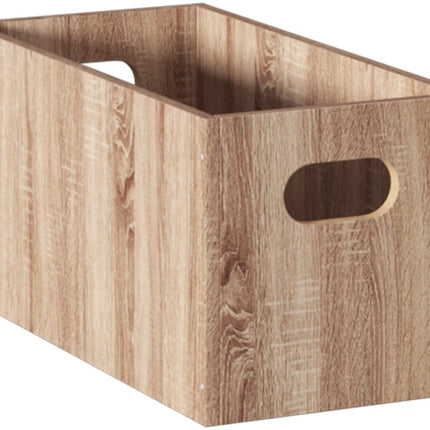 5five Opbergmand/kastmand van hout - lichtbruin - 14 Liter - 31 x 31 x 15 cm - Opbergboxen - Vakkenkast manden