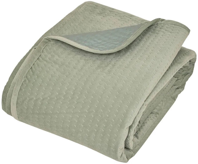 Beddensprei Lilou 240 x 260 cm - Celadon Groen - Inclusief 2 Kussenslopen - Donsvervang Polyester - Dekmatras
