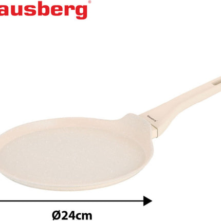 Klausberg KB-7958 Pannenkoekenpan 24 cm | Marmer Anti-aanbaklaag | Geschikt voor Inductie | Crème | Crepepan