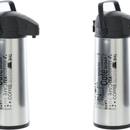2x stuks koffie/thee thermoskan RVS 1,9 liter - Isoleerkannen voor warme / koude dranken