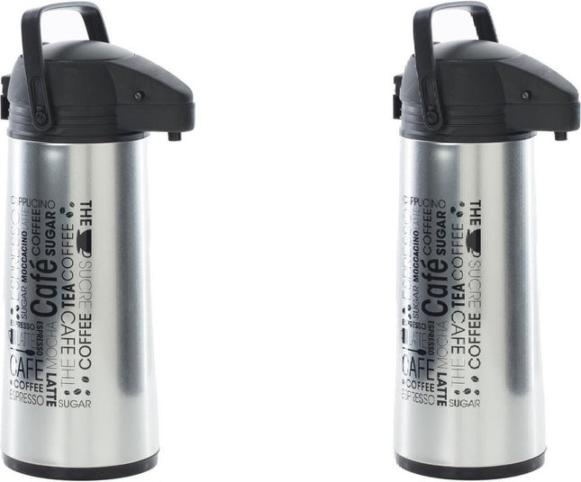 2x stuks koffie/thee thermoskan RVS 1,9 liter - Isoleerkannen voor warme / koude dranken