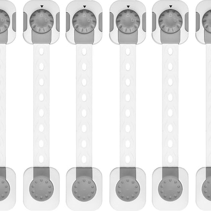 SIPO Veiligheidsslot voor Kastjes en Lades - 6 Stuks - Multifunctionele Kinderbeveiliging met Slim Slot - Wit - Verstelbaar -