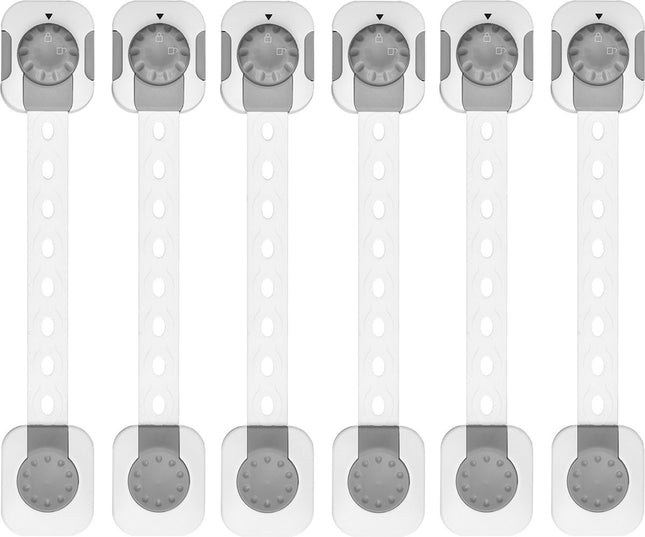 SIPO Veiligheidsslot voor Kastjes en Lades - 6 Stuks - Multifunctionele Kinderbeveiliging met Slim Slot - Wit - Verstelbaar -
