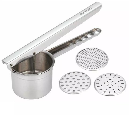 Kinghoff KH1268 Aardappelstamper van RVS - Sterke en Duurzame Stamper voor Snelle en Makkelijke Puree - Geschikt voor de Vaatwasser
