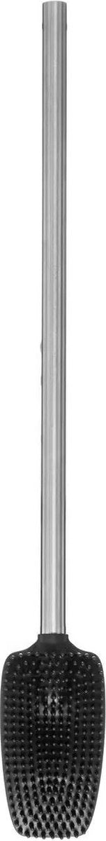 5Five WC-/toiletborstel met houder - plat - zwart - polypropyleen kunststof kop - 53 cm
