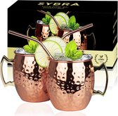 Moscow Mule Koperen Mok Set - 2 Stuks - 47cl - Roestvrij staal Beker