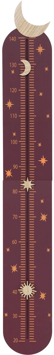 Atmosphera Kids Groeimeter Sterrenhemel - Kindermeetlat - B20xH140cm - Bruin