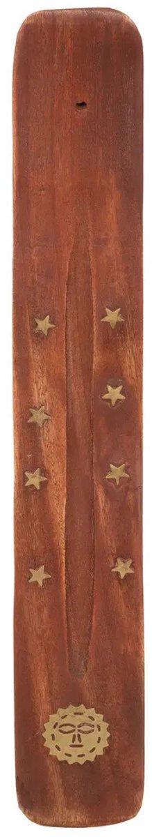 Wierookhouder plankje Chi - hout - voor wierookstokjes - 25 x 3 cm