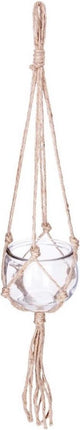 Ubertopf - Glas und Jute - transparent - D10-5 cm - Beige - Atmosphera createur d'interieur