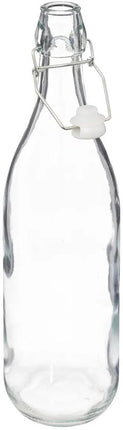 5Five Beugelfles/weckfles - 4x - glas - transparant - luchtdicht - 1 liter - waterfles - limonade