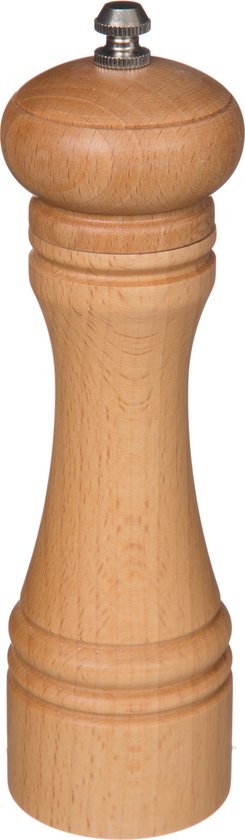 5Five Pepermolen/zoutmolen - 2x stuks - hout - beige - H22 cm - Pepermaler/zoutmaler - Kruiden en specerijen vermalers