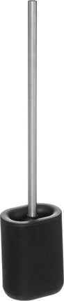 5Five WC-/toiletborstel met houder - plat - zwart - polypropyleen kunststof kop - 53 cm