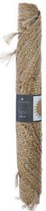 Jute Vloerkleed Naturel met Goud 80cm | Klein rond Vloerkleed | Vloerkleed Naturel/Goud met franjes