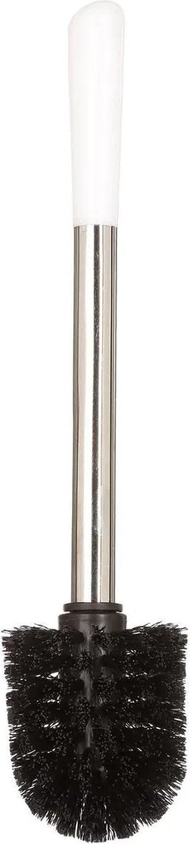 5Five WC-/toiletborstel met houder rond - wit glans - keramiek - 36 cm
