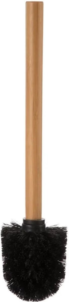 5five Toiletborstel met houder - wit - kunststof en bamboe - 38 cm - wc borstel