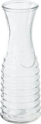 Secret de Gourmet schenk Karaf - 2x - 1 liter - glas - D10 x H26 cm - Met uitlopende hals - Waterkan - Sapkan