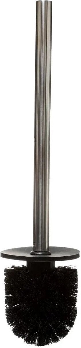 5Five - 2x WC-/toiletborstels met houder zwart polyresin 35,5 cm