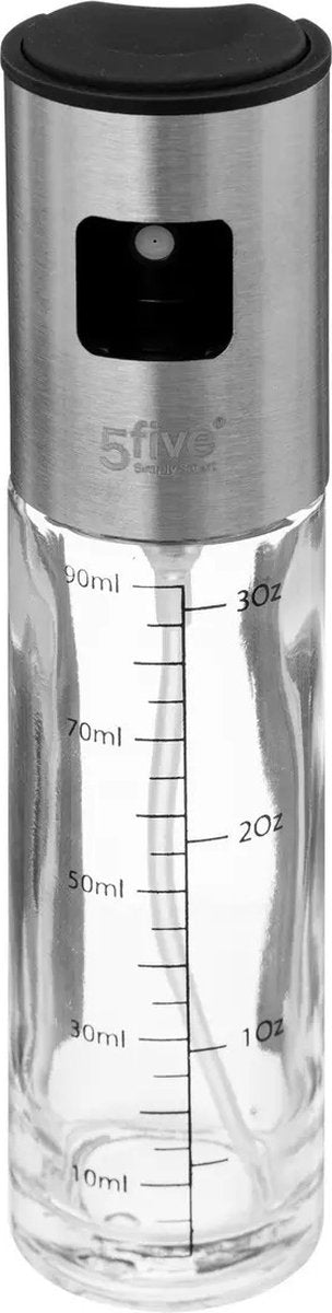 5Five Azijn/Olie spray fles dispenser - glas - 100 ml - olijfolie flessen