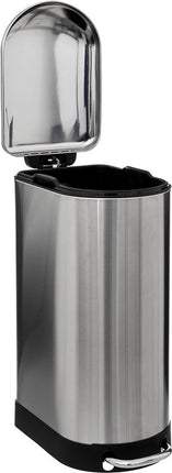 5Five Prullenbak/pedaalemmer Ariane - zilver - rvs metaal - 30 liter - 42 x 25 x 62 cm - keuken