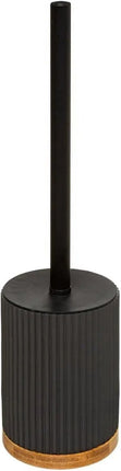 5Five WC-/toiletborstel met houder zwart polyresin/steen 40 cm - Set 2x stuks