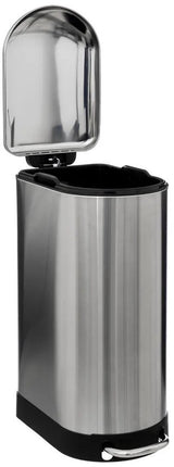 5Five Prullenbak/pedaalemmer Ariane - zilver - rvs metaal - 30 liter - 42 x 25 x 62 cm - keuken