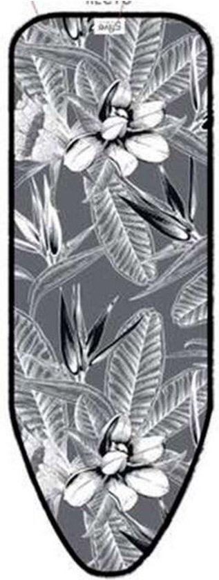 5Five - Strijkplankhoes - Grijs - Bloemenmotief - 140 x 55 x 0,50 cm