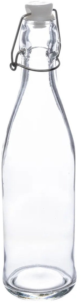 5Five Beugelfles/weckfles - glas - transparant - luchtdicht - 0.5 liter - waterfles - limonade