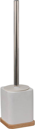 5Five toiletborstel/WC-borstel in houder - wit - 36 x 9 cm - bamboe/kunststeen - badkamer