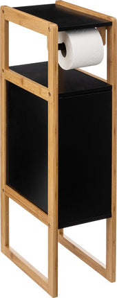Toiletrolhouder Natureo met Reserverolhouder 33x20x80cm - Zwart/Bruin