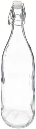 5Five Beugelfles/weckfles - glas - transparant - luchtdicht - 1 liter - waterfles - limonade
