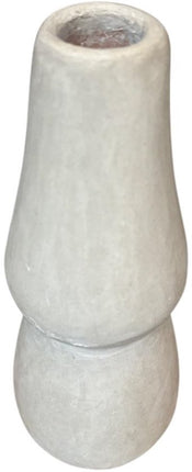 Marokkaanse Vaas 30 cm - Handgemaakte Keramieken Vaas - Mat Wit Crème Design - Voor Droogbloemen of een elegante siertak.