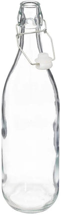 5Five Beugelfles/weckfles - glas - transparant - luchtdicht - 1 liter - waterfles - limonade