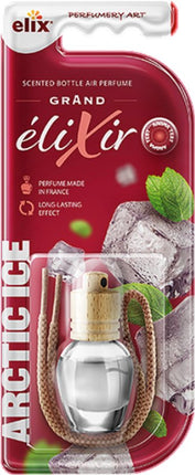 Elix - Elixir Auto Luchtverfrisser - Houten Geurhanger - Interieur Parfum Auto - Luxe Air Freshener Flesje - Geurhanger Auto & Huis - 8ml - Arctic Ice
