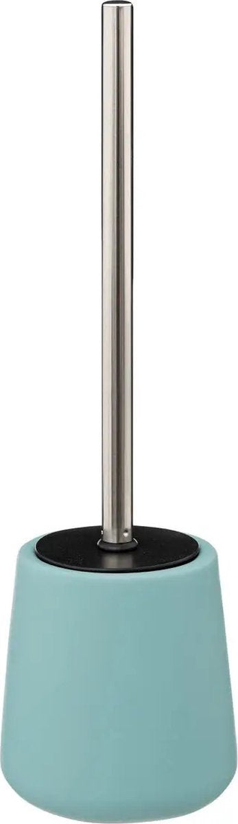 5Five Toilet/wc-borstel in houder - polyresin/metaal - ijsblauw - 40 cm