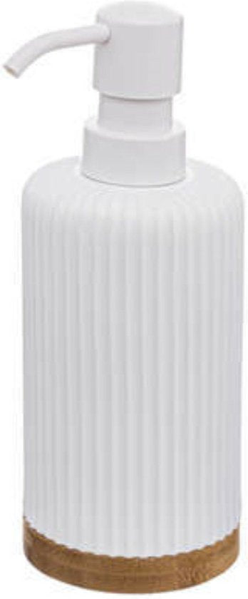 5Five Zeeppompje/dispenser - kunststeen - wit - 270 ml - navulbaar - toilet/badkamer/toilet