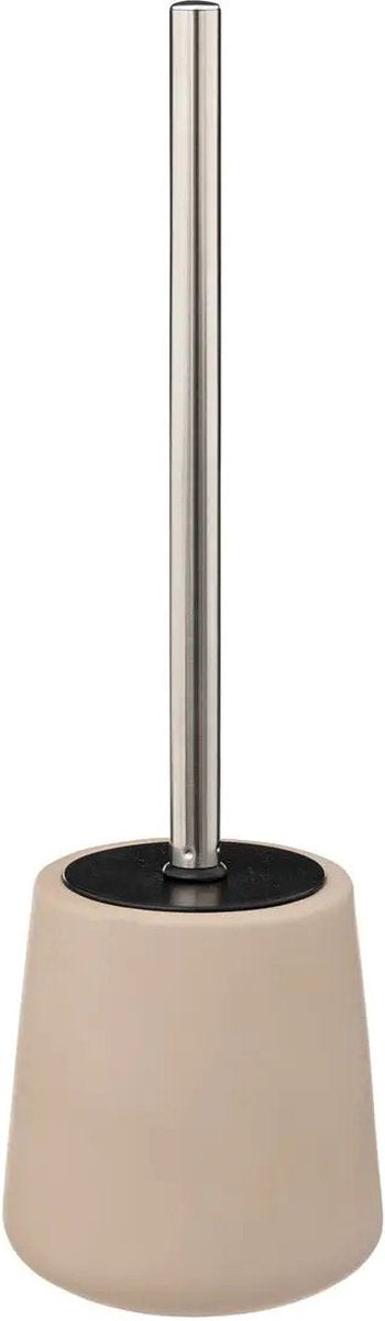 5Five Toilet/wc-borstel in houder - polyresin/metaal - beige - 40 cm