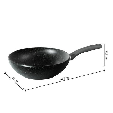 Caractère Wokpan Ø28 cm – Gesmeed Aluminium – Zwart