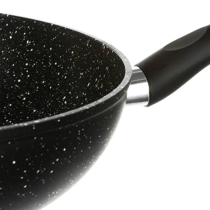 Caractère Wokpan Ø28 cm – Gesmeed Aluminium – Zwart