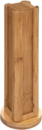 Koffie cup/capsule houder/dispenser bamboe hout roterend 32 cups - Koffiecups houder/standaard - Metalen Nespresso cuphouder
