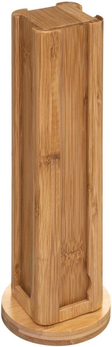 Koffie cup/capsule houder/dispenser bamboe hout roterend 32 cups - Koffiecups houder/standaard - Metalen Nespresso cuphouder