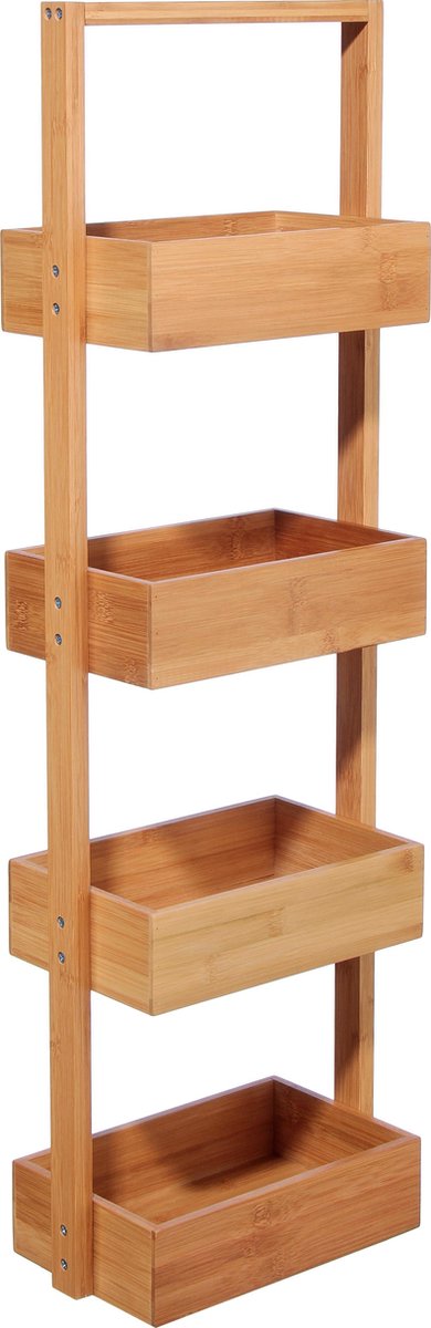 5Five Doucherekje/badkamerrekje - bamboe - 4 lagen - 25 x 16 x 88 cm